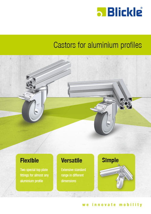 Castors for aluminium profiles